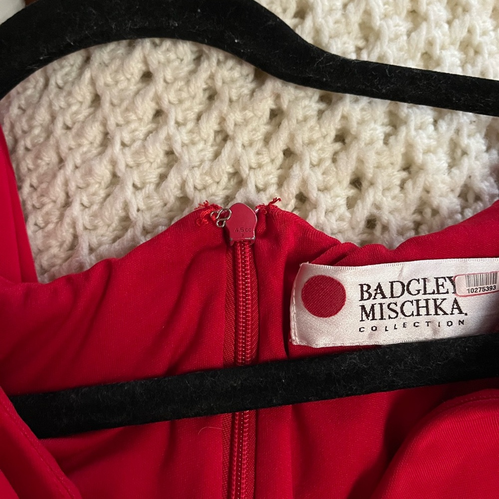 Badgley Mischka Layla Gown Formal Dress Red Maxi size 14 - Picture 6 of 15